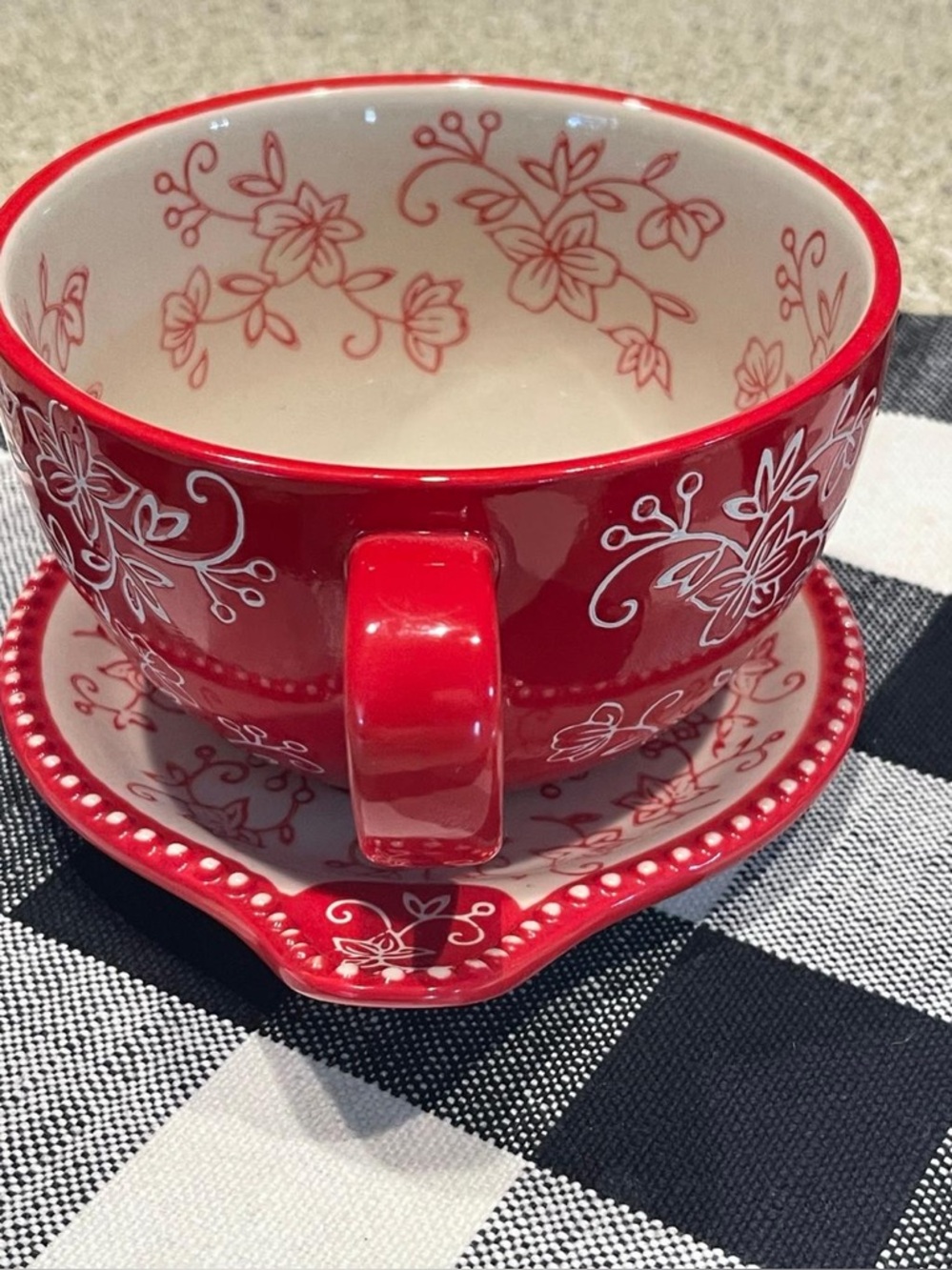 🌙 B52 - Temp-tations By Tara 22oz. Soup Bowl With Saucer Floral Lace